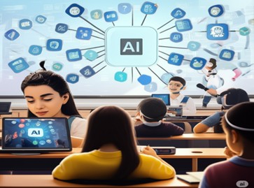 Estudiantes con IA en el aula